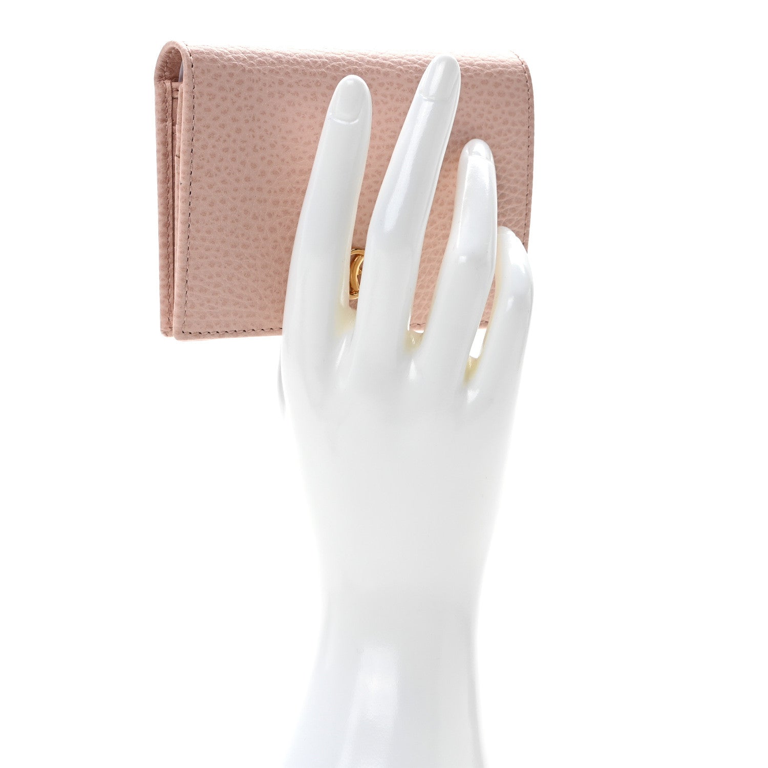 Gucci Dollar Calfskin GG Marmont Card Case Perfect Pink 2 of 7