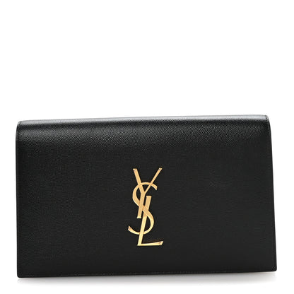 Saint Laurent Grain De Poudre Classic Monogram Kate Clutch Black 1 of 8
