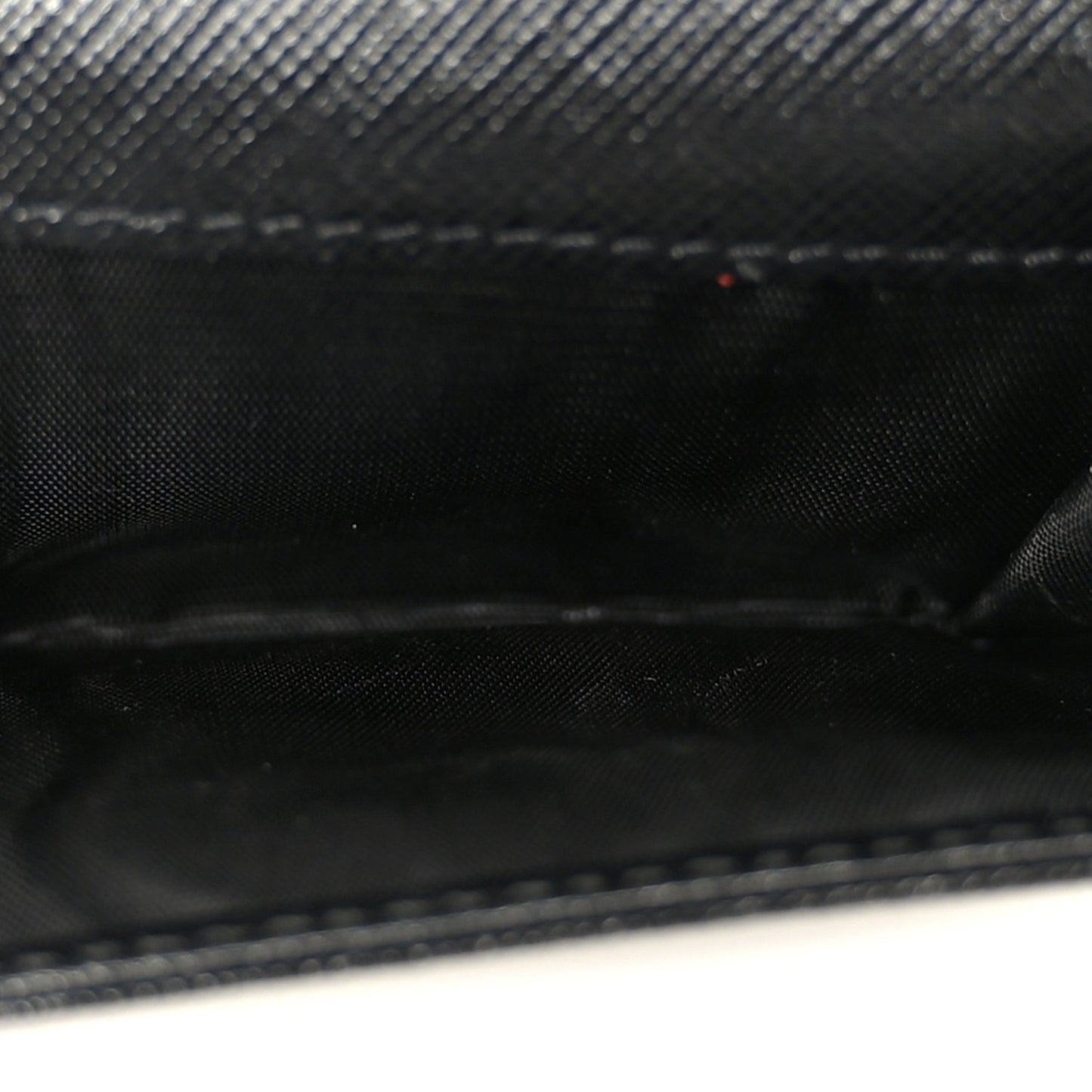 Tessuto Nylon Saffiano Tri-Fold Compact Wallet Black