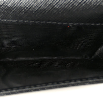 Prada Tessuto Nylon Saffiano Tri-Fold Compact Wallet Black 5 of 8