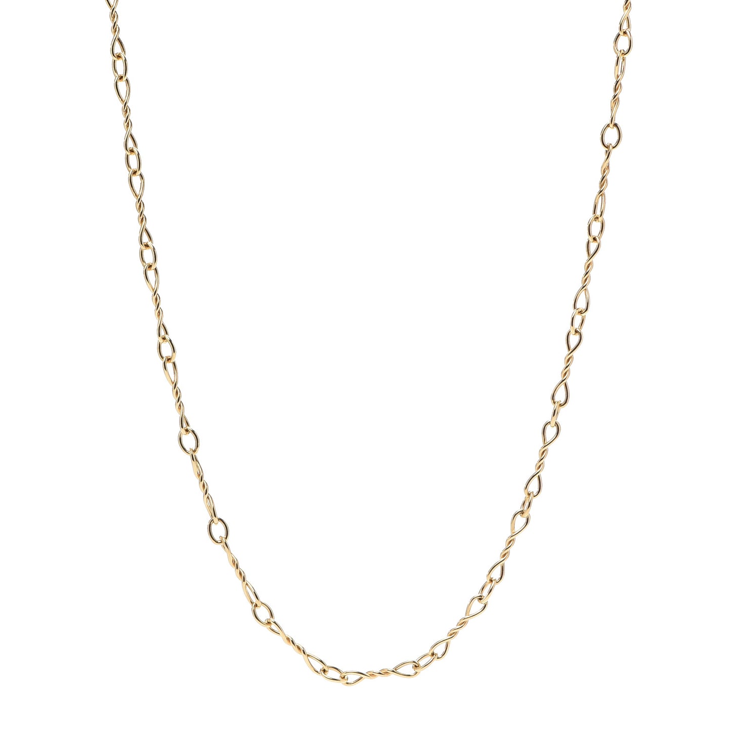 18K Yellow Gold Small Continuance Chain Necklace 36"