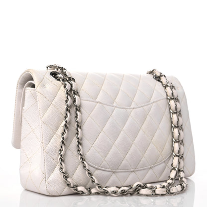 Chanel Caviar Quilted Medium Double Flap White 3 of 15