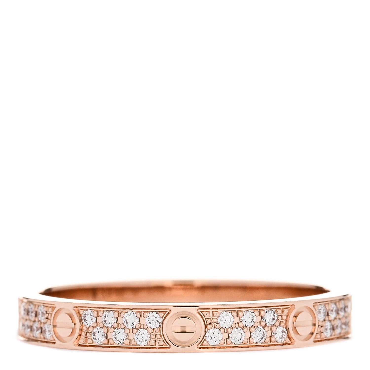 Cartier 18K Pink Gold Diamond 2.6mm LOVE Paved Band Ring 50 5.25 3 of 6