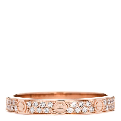 Cartier 18K Pink Gold Diamond 2.6mm LOVE Paved Band Ring 50 5.25 3 of 6
