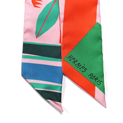 Hermes Silk Sea Surf and Fun Twilly Rose Vermillon Menthol 4 of 4