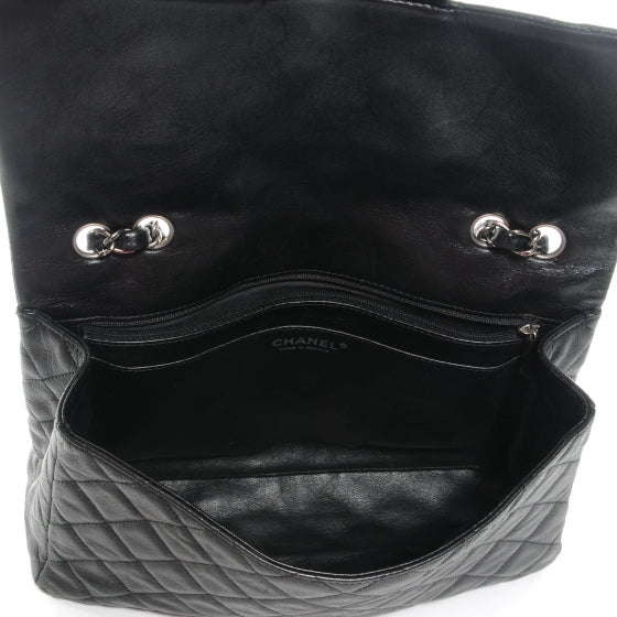 Washed Lambskin Quilted Jumbo Hybrid Reissue Flap Black