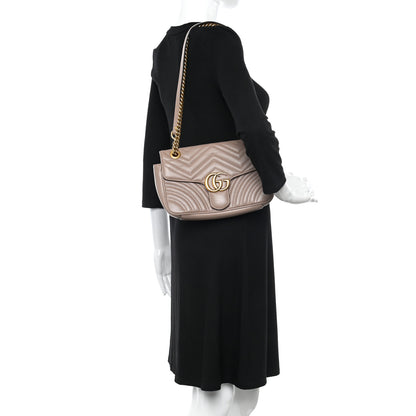 Gucci Calfskin Matelasse Small GG Marmont Shoulder Bag Porcelain Rose 2 of 13