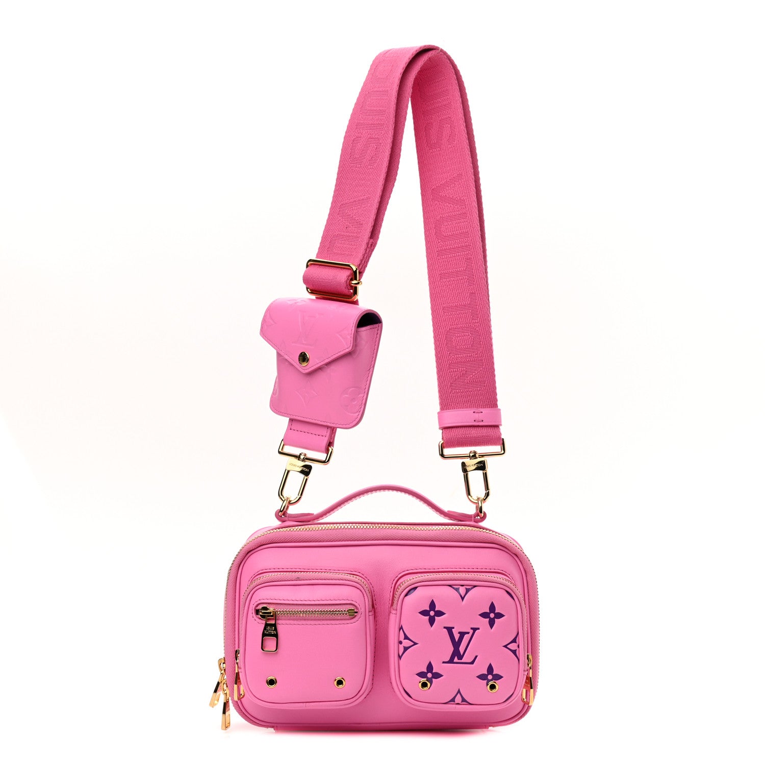 Louis Vuitton Calfskin Embossed Monogram Vuittamins Utility Crossbody Rose Violet 1 of 11