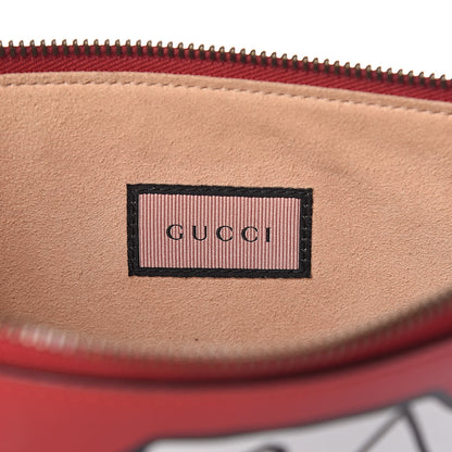 Gucci Calfskin GucciGhost Print Pouch Hibiscus Red 8 of 10