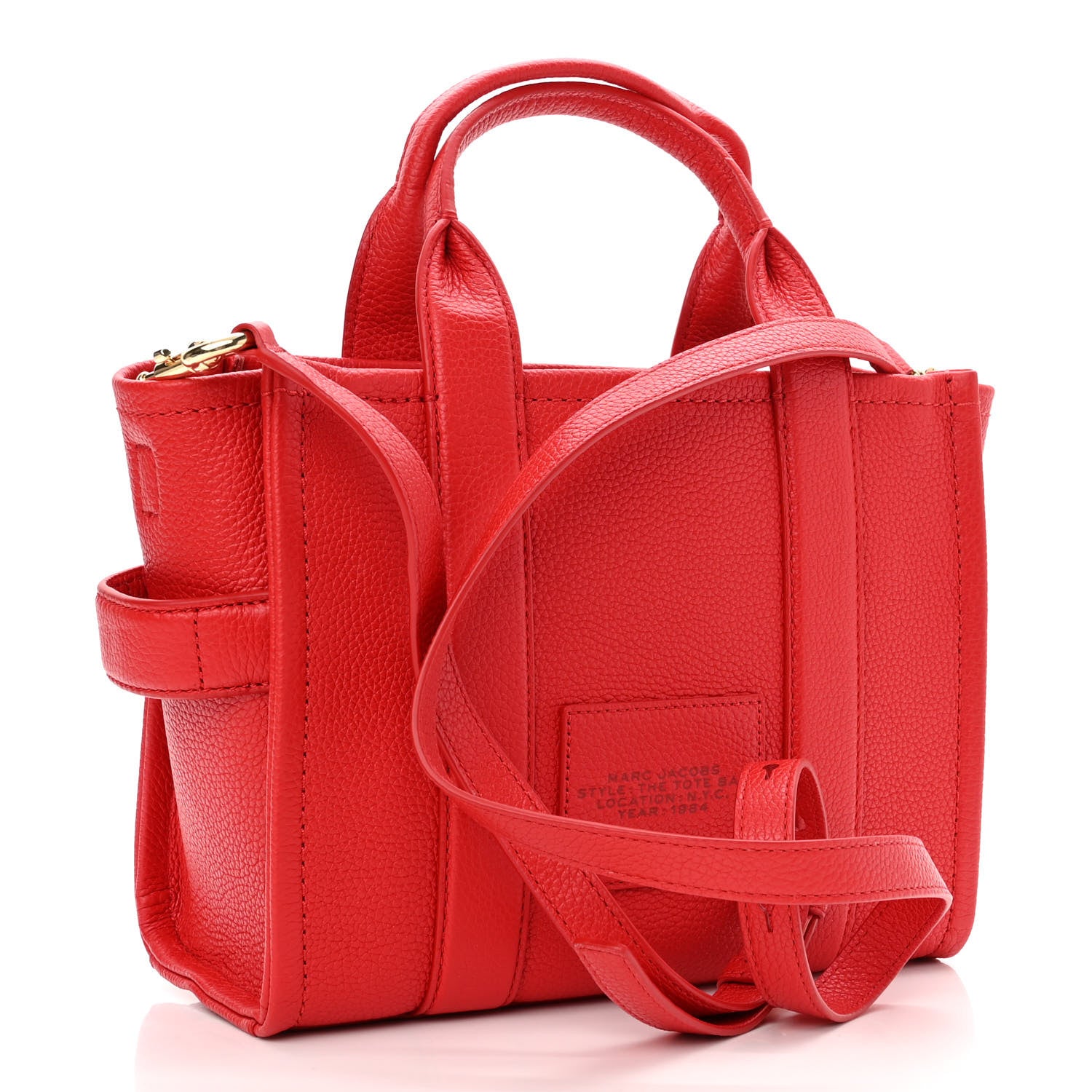 Marc Jacobs Grained Calfskin Small The Tote Bag Red 3 of 10