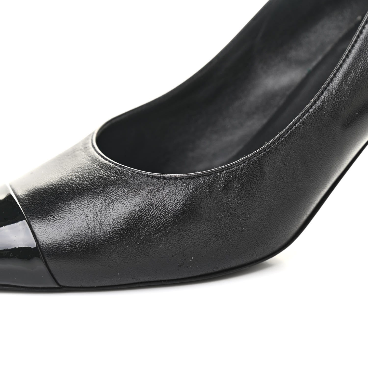 Chanel Patent Lambskin Cap Toe Pearl Pumps 39.5 Black 14 of 14