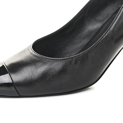 Chanel Patent Lambskin Cap Toe Pearl Pumps 39.5 Black 14 of 14