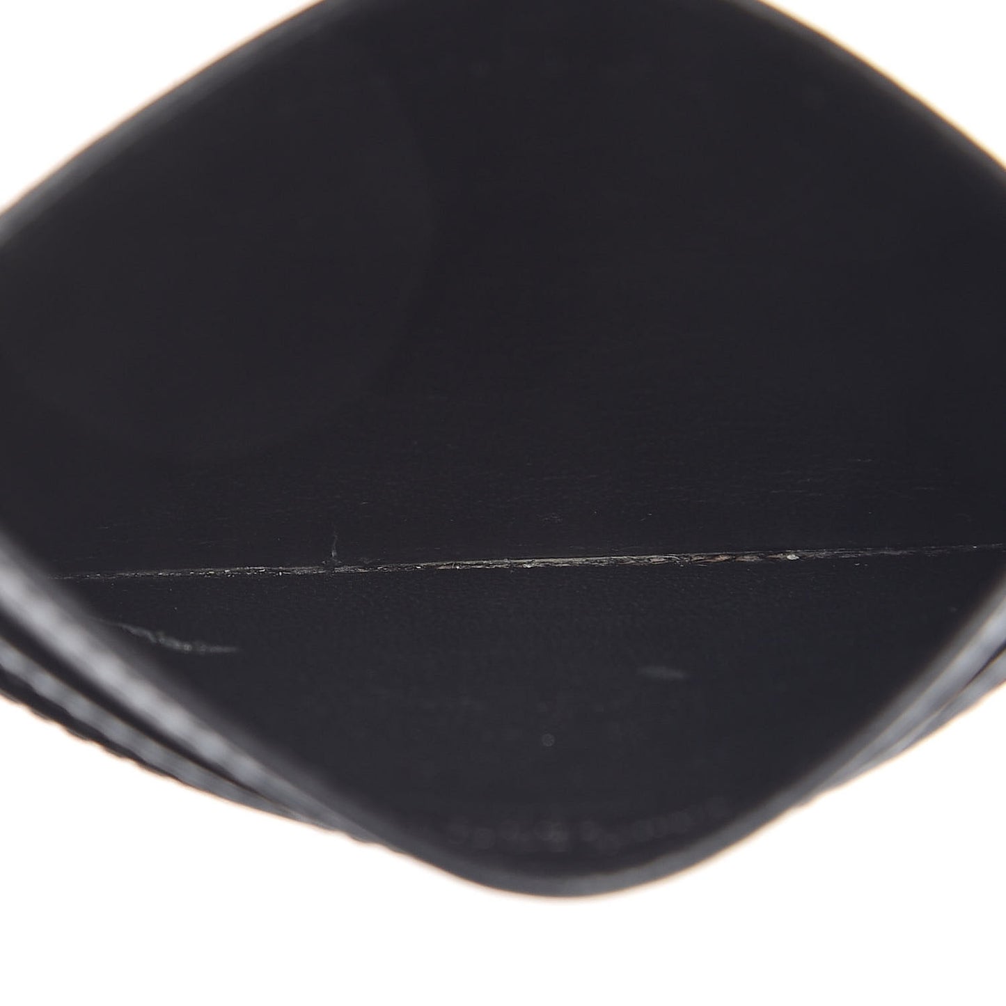 Calfskin Studded Monogram Credit Card Case Black