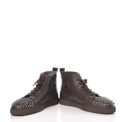 Christian Louboutin Calfskin Spikes Mens Lou Flat Sneakers 43.5 Grey 5 of 12