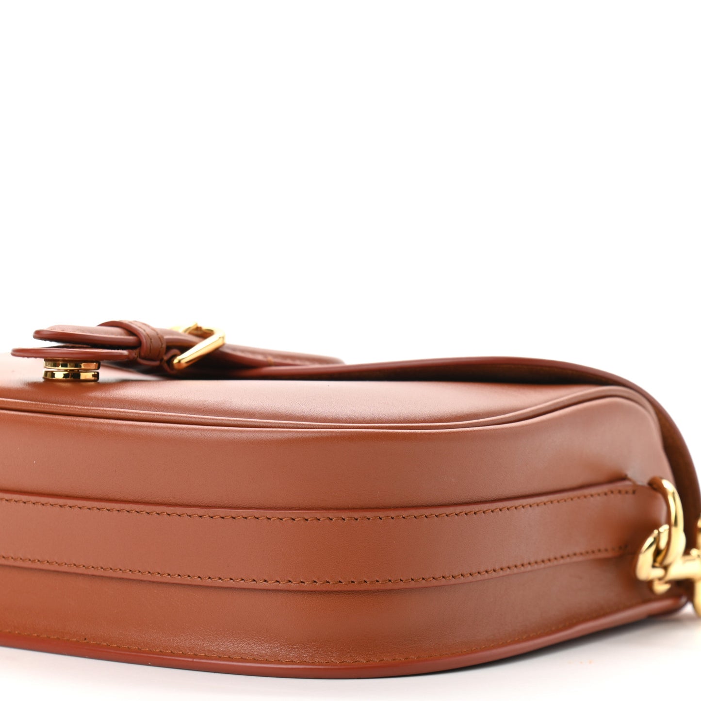 Box Calfskin Medium Bobby Flap Dark Tan
