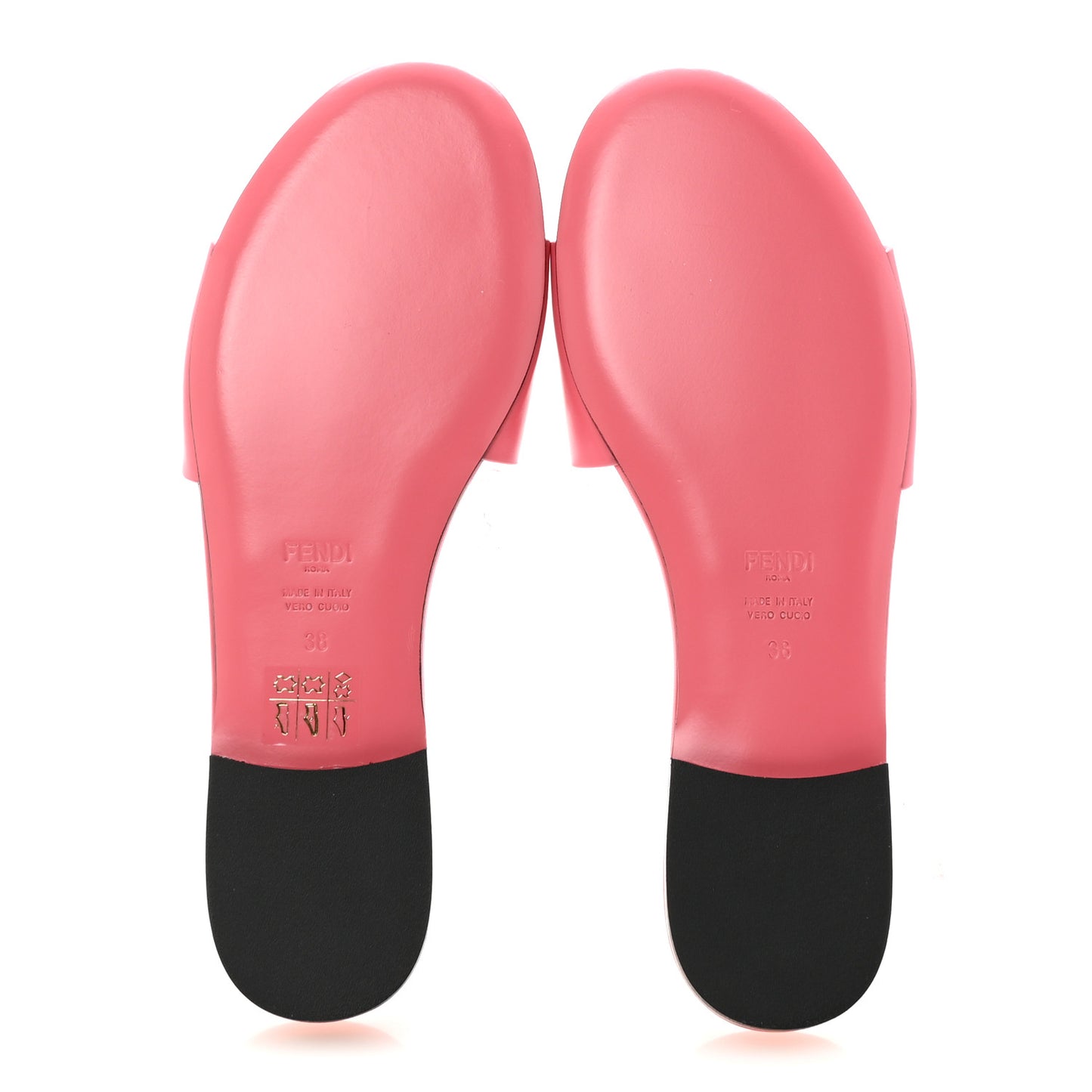 Vitello Cuoio Baguette Flat Slide Sandals 38 Pink Dalia