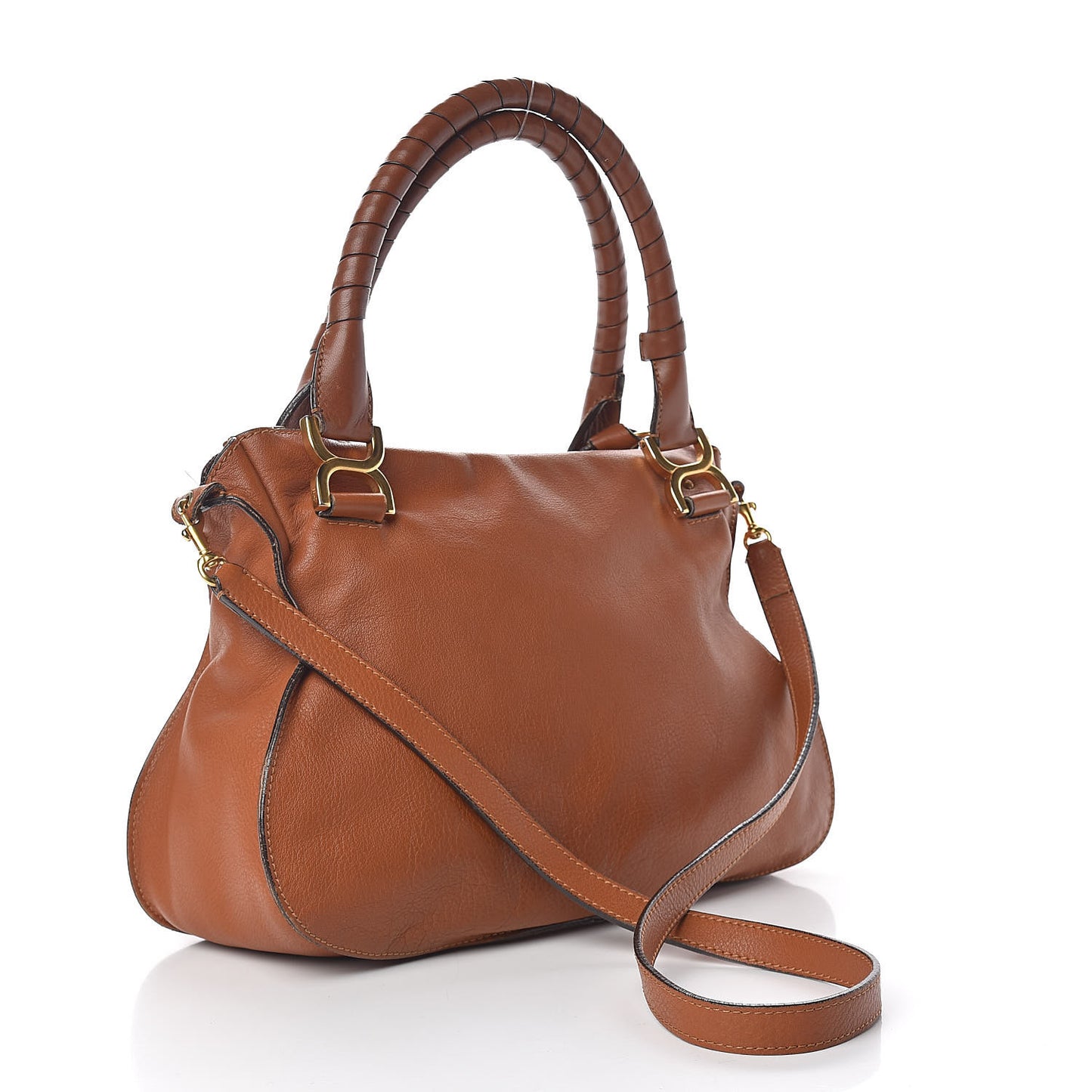 Calfskin Medium Marcie Satchel Tan