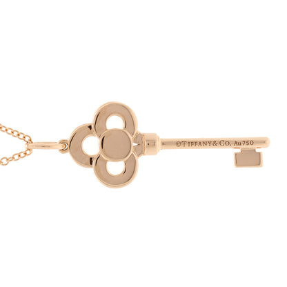Tiffany 18K Rose Gold Diamond Mini Crown Key Pendant Necklace 4 of 6