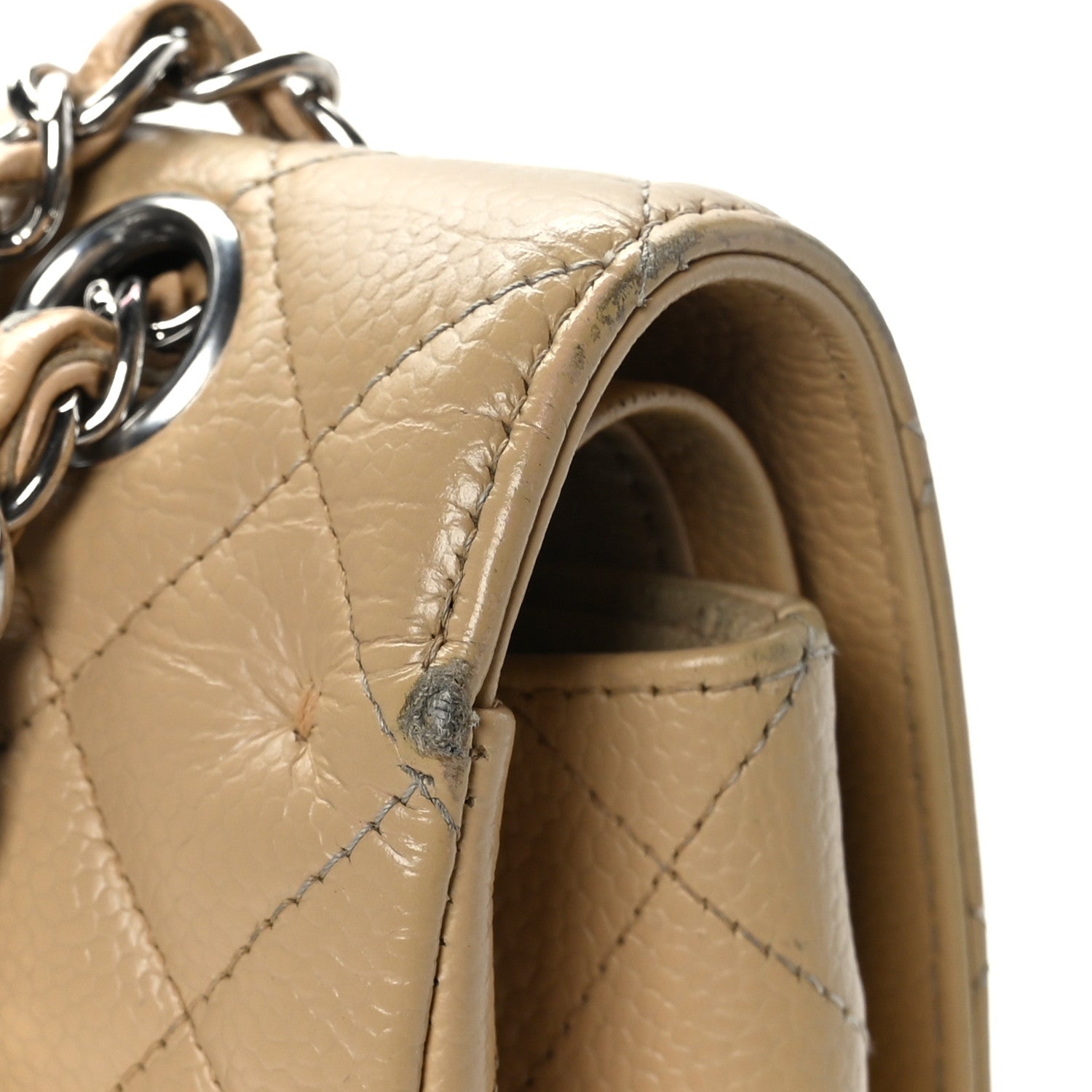 Chanel Caviar Quilted Medium Double Flap Beige 12 of 14