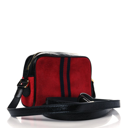 Gucci Suede Patent Web Mini Ophidia Shoulder Bag Red 3 of 12