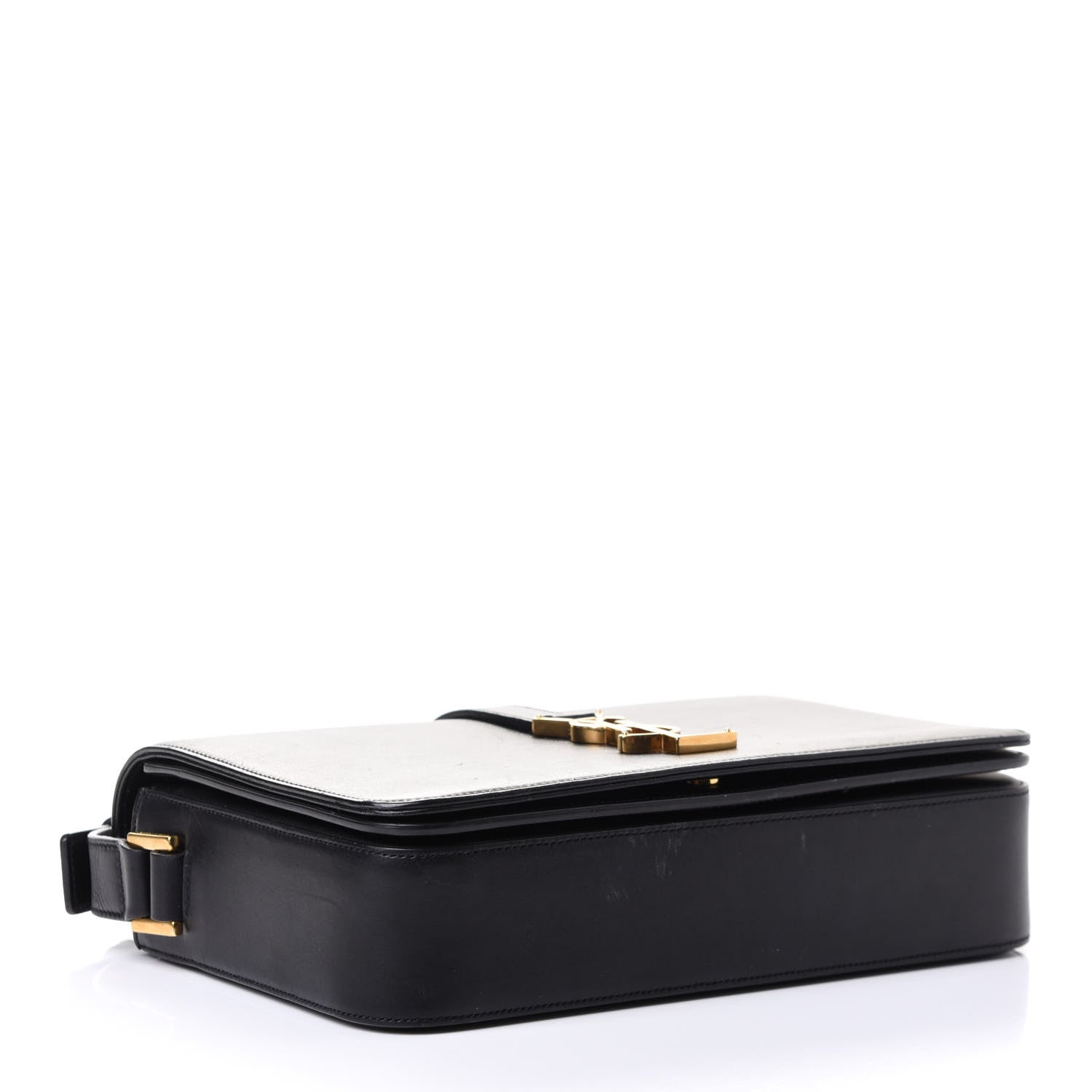 Saint Laurent Smooth Calfskin Medium Classic Monogram Universite Bag Black 3 of 4