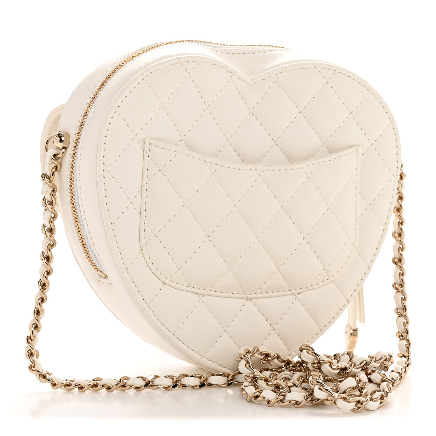 Chanel Lambskin Quilted CC In Love Heart Bag White 3 of 13
