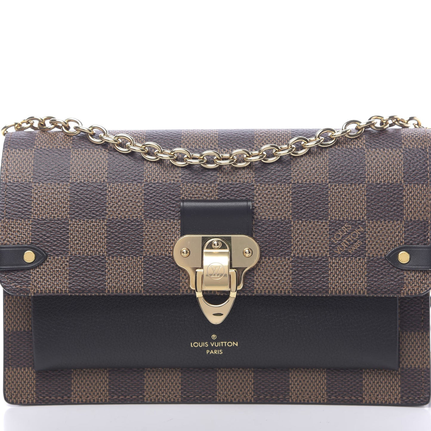 Damier Ebene Vavin Chain Wallet Black
