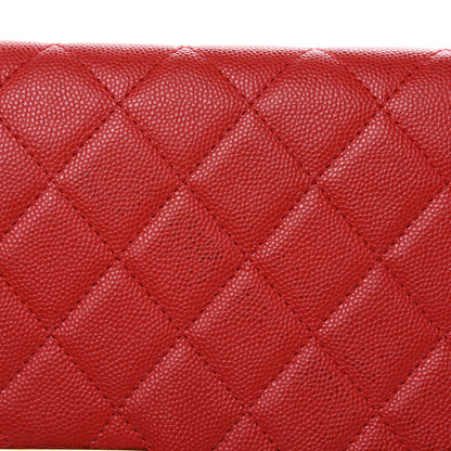 Chanel Caviar Quilted Large Golden Class Pouch Red 13 of 13