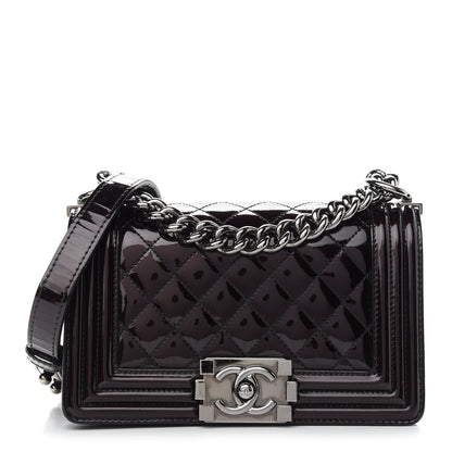 Chanel Patent Calfskin Quilted Small Boy Flap Black 1 of 11