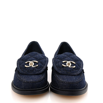 Chanel Denim CC Turnlock Loafers 41.5 Dark Blue 3 of 11