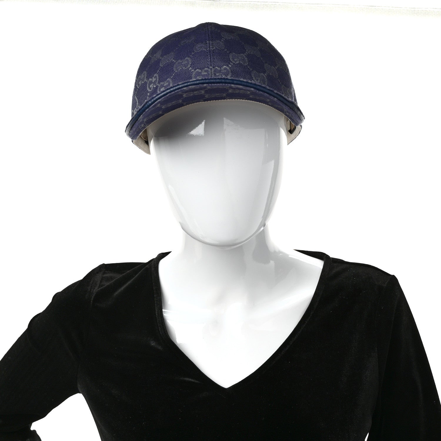 Gucci Monogram New GG Baseball Hat XL Blue Grey 2 of 9