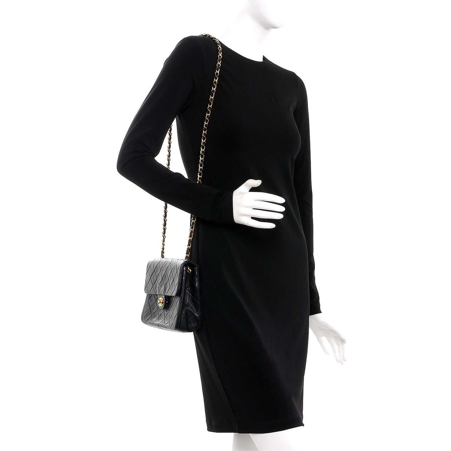 Lambskin Quilted Small Single Flap Black
