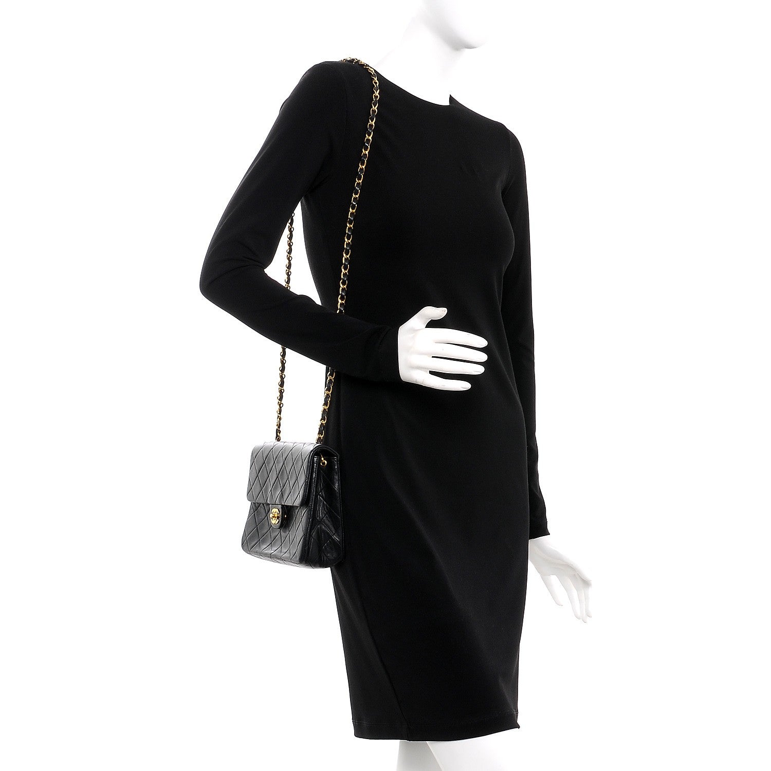 Chanel Lambskin Quilted Small Single Flap Black 2 of 12