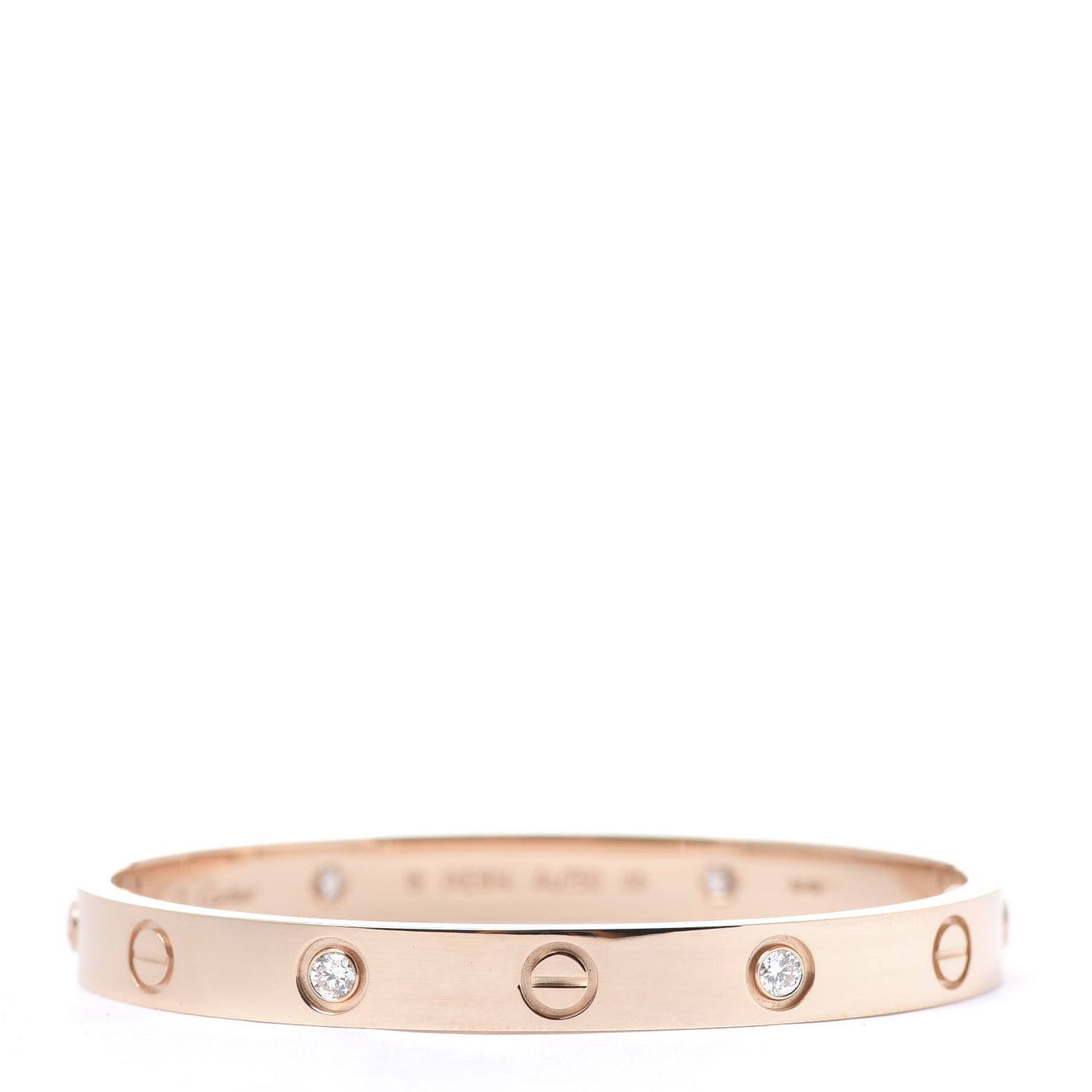 18K Pink Gold 4 Diamond LOVE Bracelet 16