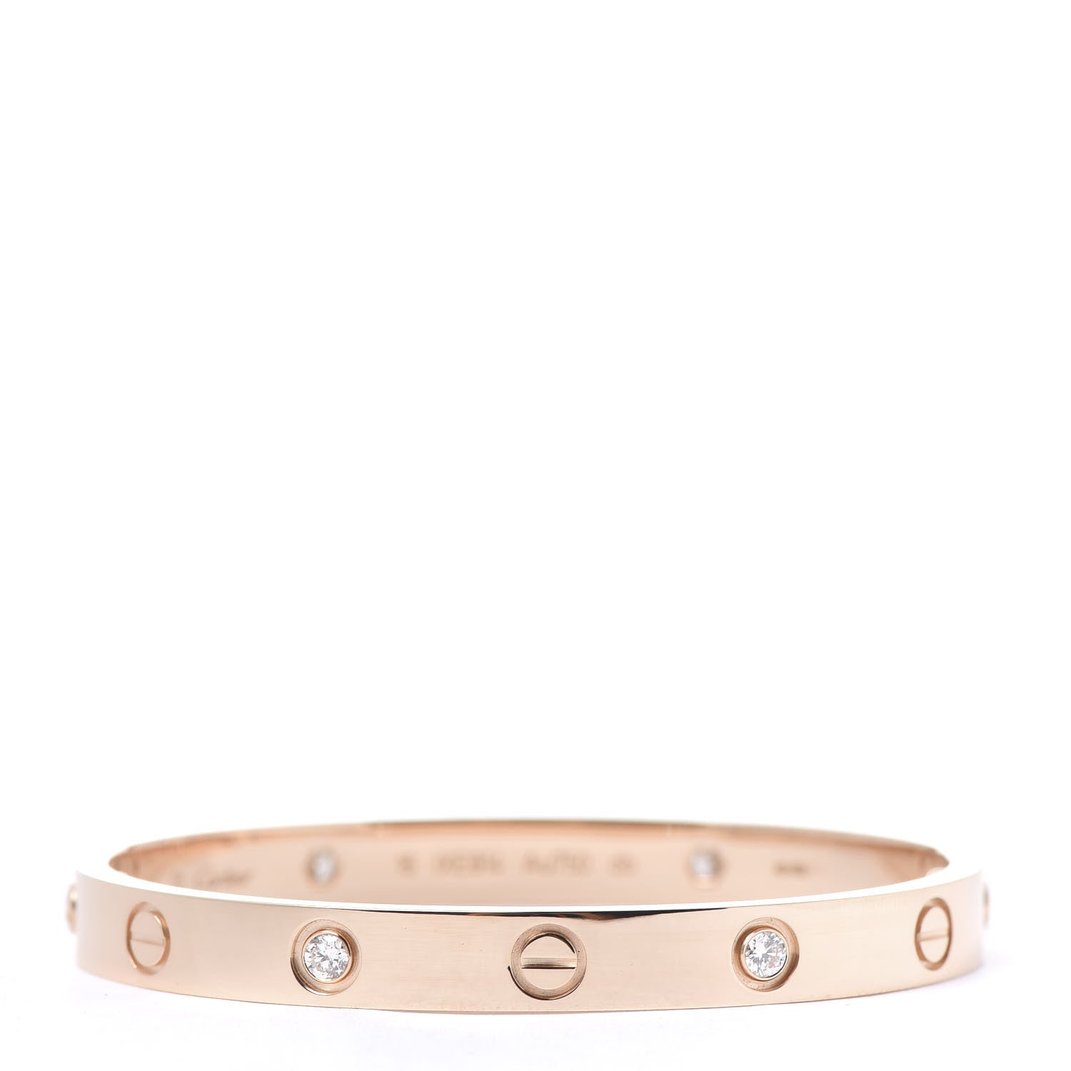 Cartier 18K Pink Gold 4 Diamond LOVE Bracelet 16 1 of 8