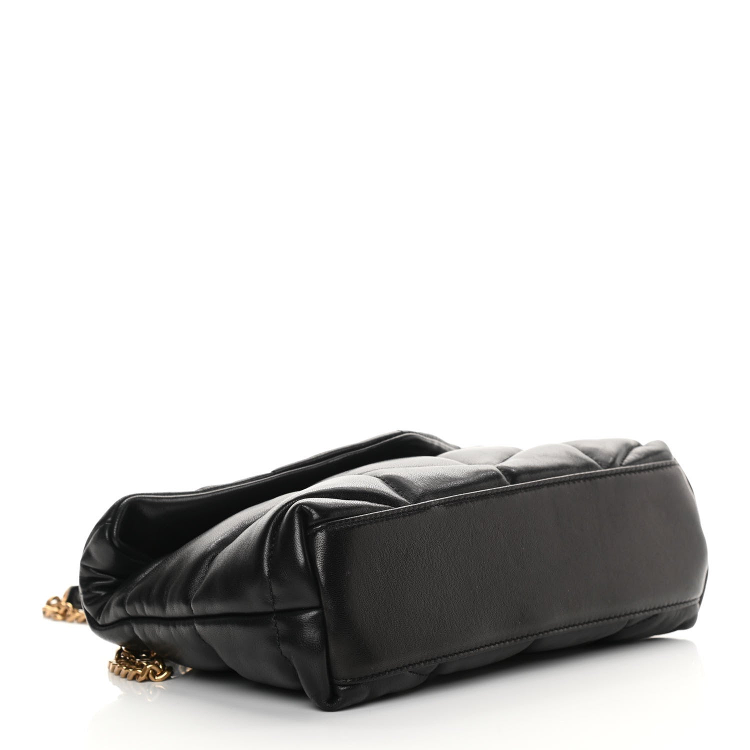 Saint Laurent Lambskin Quilted Toy Loulou Puffer Monogram Chain Satchel Black 4 of 10