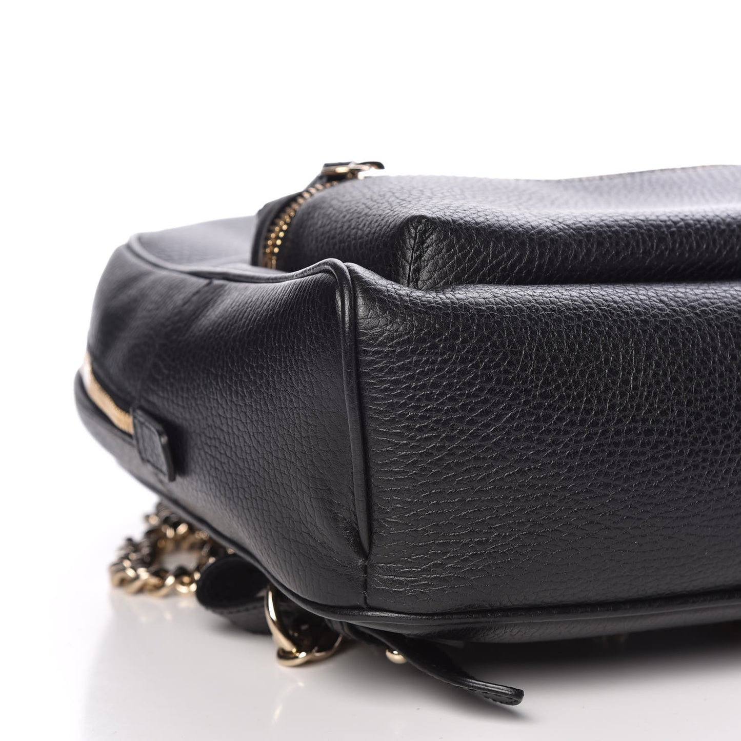 Pebbled Calfskin Soho Chain Backpack Black