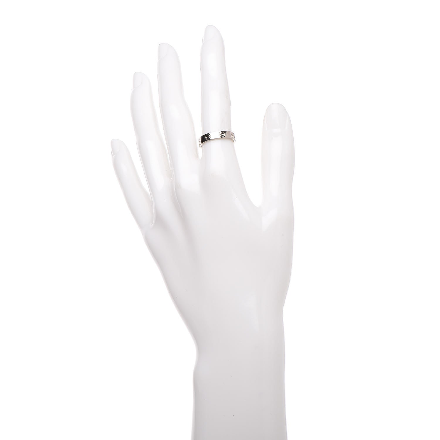 Cartier 18K White Gold 3.5mm LOVE Wedding Band Ring 50 5.25 2 of 4