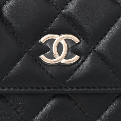 Chanel Lambskin Quilted My Chanel Lady Card Holder On Chain Black 14 of 16