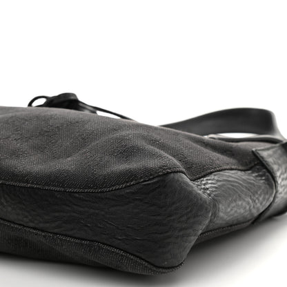 Gucci Monogram Canvas Horsebit Drawstring Hobo Dark Brown 9 of 10