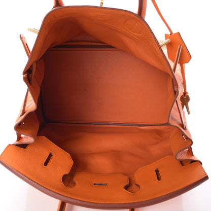 Hermes Taurillon Clemence HAC Birkin 40 Orange 17 of 33
