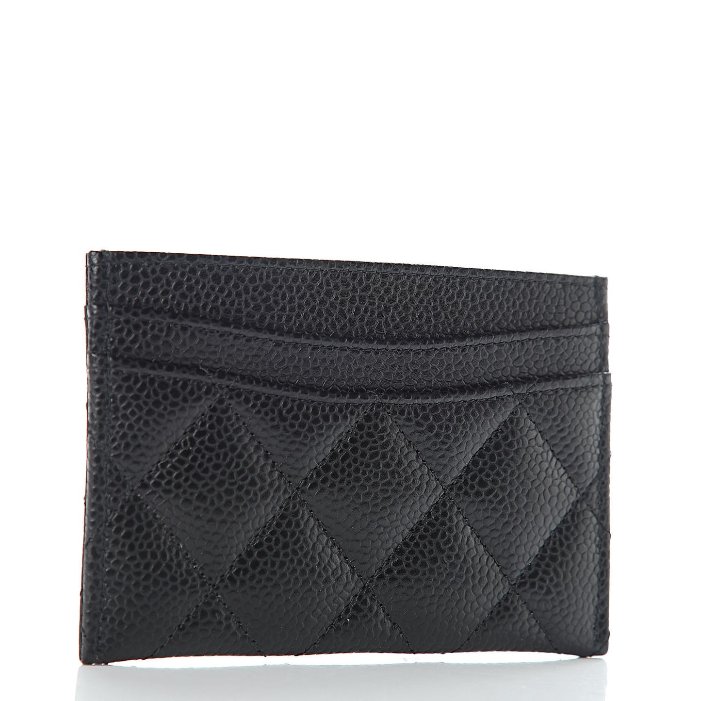 Caviar Quilted Card Holder Black