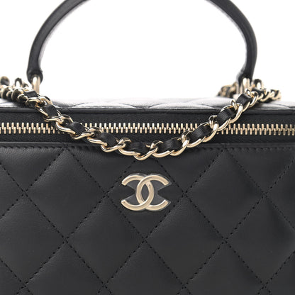 Chanel Lambskin Quilted Small Top Handle Vanity Case With Chain Black 8 of 11