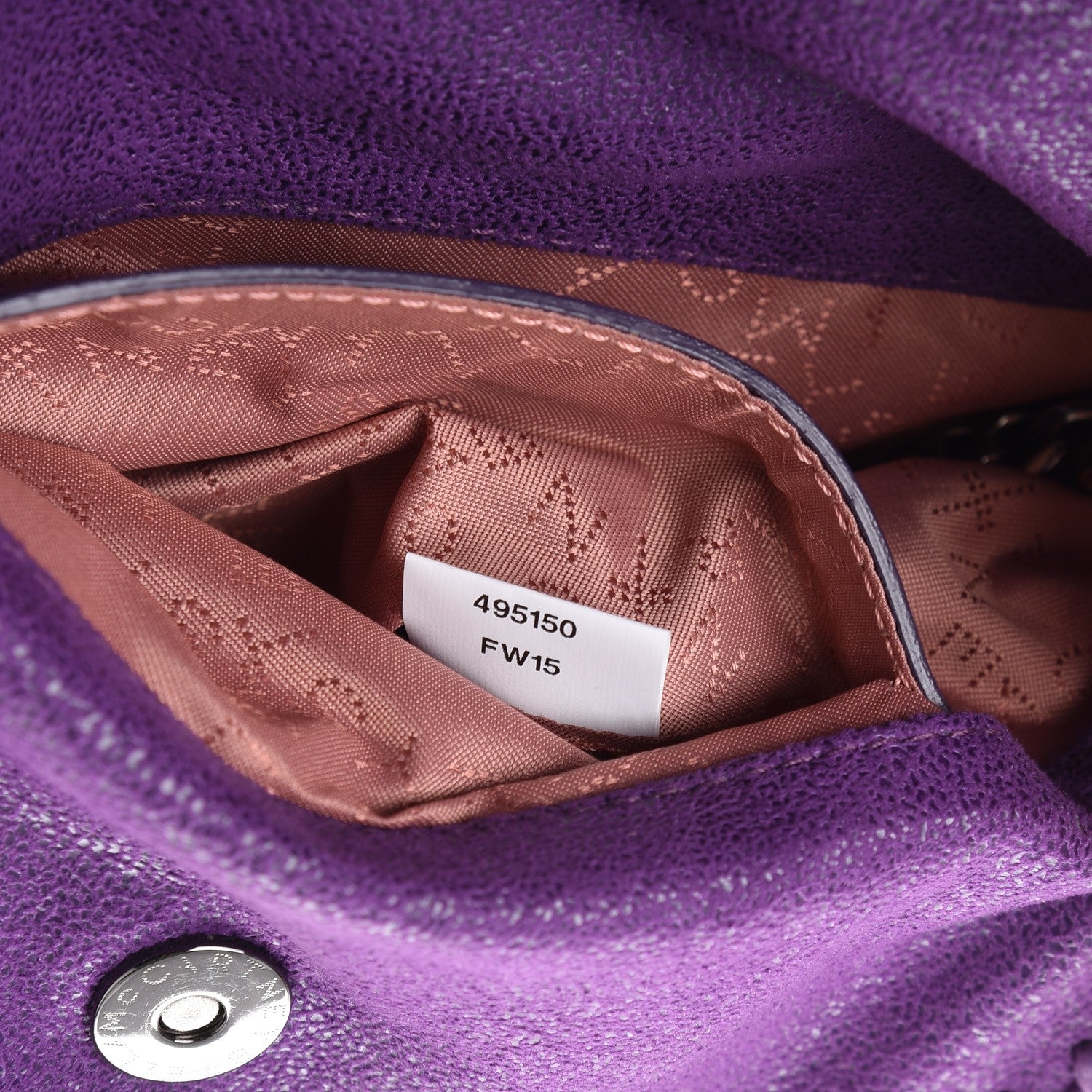 Stella McCartney Shaggy Deer Mini Falabella Fold Over Tote Bright Purple 8 of 8
