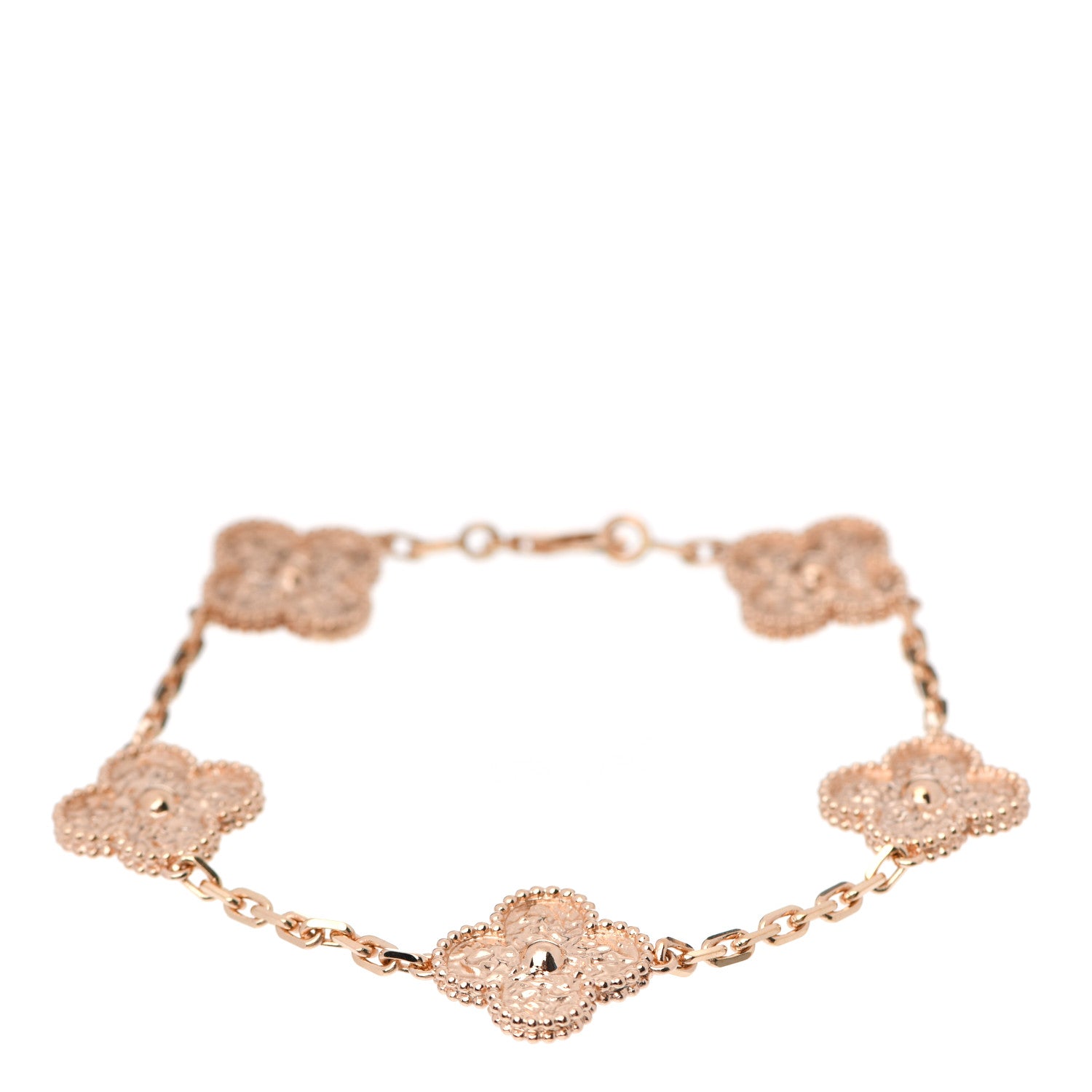 Van Cleef & Arpels 18K Rose Gold 5 Motifs Vintage Alhambra Bracelet 1 of 7