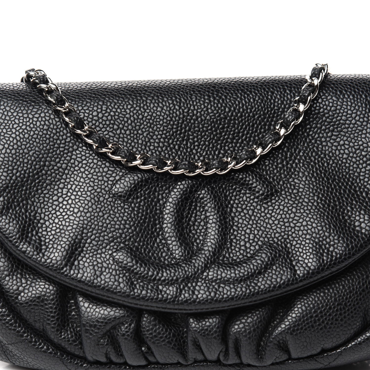 Chanel Caviar Half Moon Wallet On Chain WOC Black 10 of 11