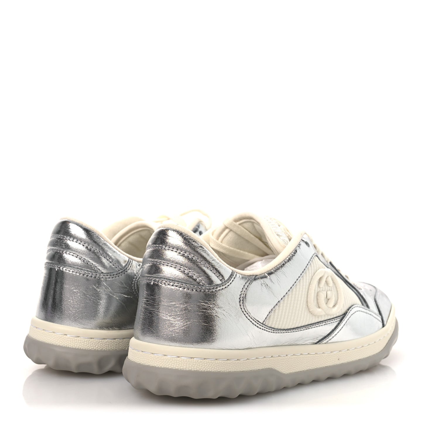Ginza Calfskin MAC80 Womens Sneakers 38.5 Silver Off White
