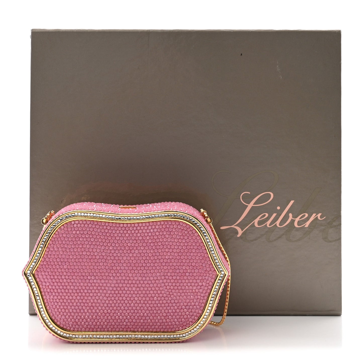 Swarovski Crystal Minaudière Clutch Pink