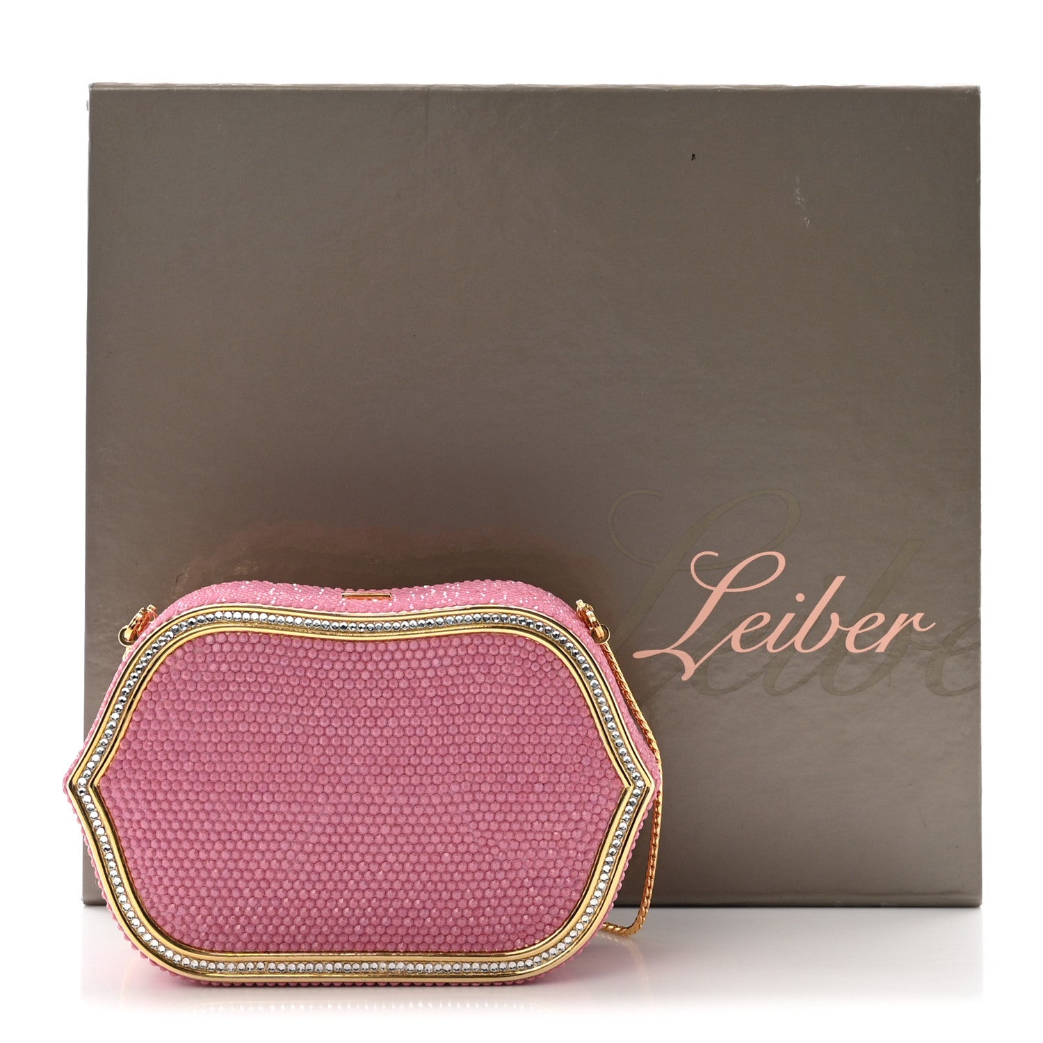 Judith Leiber Swarovski Crystal Minaudière Clutch Pink 10 of 10
