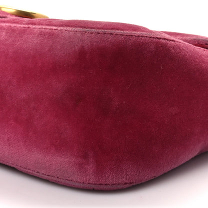 Gucci Velvet Matelasse Small GG Marmont Shoulder Bag Light Raspberry Rose 8 of 9